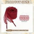 thumbnail image 2 of 2 Pairs Flat Laces Shoelaces, 2.2CM Wide 160CM Length Lacy Shoe Laces, Wine Red, 2 of 7
