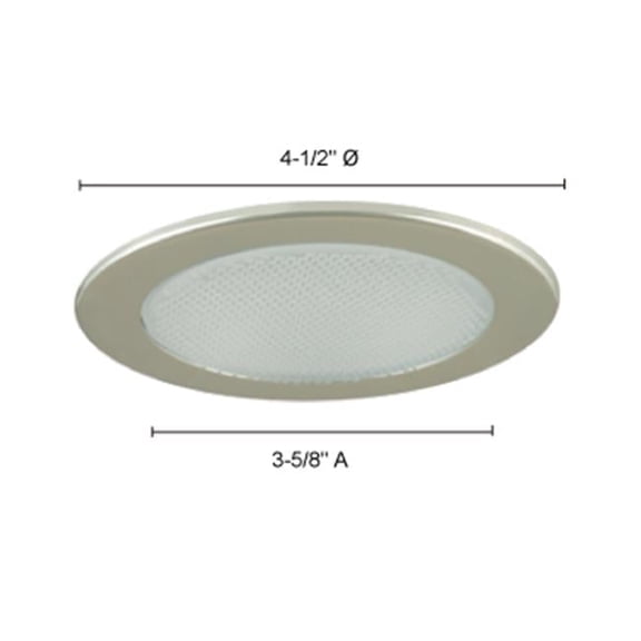 Jesco Lighting  Low Voltage Shower Trim with Albalite Glass- Satin Chrome