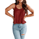 thumbnail image 2 of Camisola Sin Mangas con Lentejuelas para Mujer, Camisetas Sin Mangas, Camisetas Brillantes, Color Vino Tinto M, 2 of 7