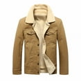 thumbnail image 1 of Qertyioot Hauts pour Hommes Mode Veste Décontractée Extérieur Manches Longues Manteau Chaud, 1 of 3