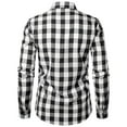 thumbnail image 6 of GaThRRgYP Mens Shirts Long Sleeve Plaid,Men's Fashions Long Sleeved Plaid Pattern Button Pocket Flip Collar Casual Shirt Black XXL, 6 of 7