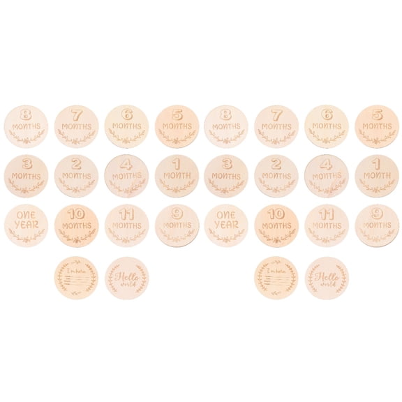 2 Pieces Baby Month Cards Newborn Souvenir Milestone Decoration