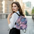 thumbnail image 6 of FORMRS Mini Backpack Purse for Women Travel Daypack Casual Shoulder Bag, Watercolor Pink Marble Pattern, 6 of 7
