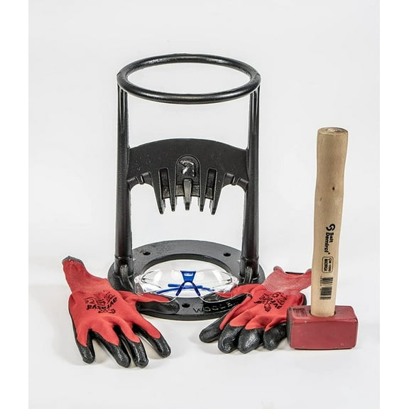 MCC Cast Iron Wood Splitter,Kindling Cracker,Manually Split Firewood,Use at Home&Campsites Campfire Splitting Wedge,Easily Portable,Sturdy and Safe,Incl. Tools Work Gloves,Safety Glasses,Maul Hammer