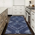 thumbnail image 4 of ReaLife Rugs Machine Washable Printed Moroccan Diamond Blue Eco-friendly Recycled Fiber Area Runner Rug (2'6" x 8'), 4 of 10