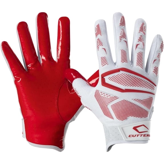 Cutters Gamer Padded Football Glove. All Purpose Players, Receivers, Lineman. Extra Grip.
