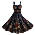 thumbnail image 4 of HBYJLZYG Women's Dirndl Dress, Sleeveless Square Neck Midi A-Line Dress with Bavarian Floral Embroidery and Apron, Traditional German Oktoberfest Costume for Carnival Party, 4 of 5