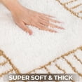 thumbnail image 6 of Superior Inaya Striped Shag Washable Bath Rug, Set of 2, Medium, White/Beige, 6 of 11