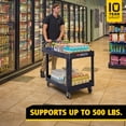 thumbnail image 4 of BRUTE Heavy Duty Ergo Handle Utility Cart, Lipped Shelf, Medium, Black, 4 of 8