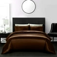 thumbnail image 2 of Soft Silk 7 PC Bed Sheet Set 15" Inches Deep Pocket (1 Fitted 1 Flat 2 Pillow Cases 1 Duvet Cover 2 Pillow Shams) 800 Thread Count Queen Size Chocolate Solid, 2 of 5