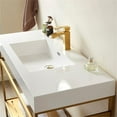 thumbnail image 2 of Ablitas 48" Single Sink Bathroom Vanity Brushed Gold Metal Frame White Top, 2 of 8