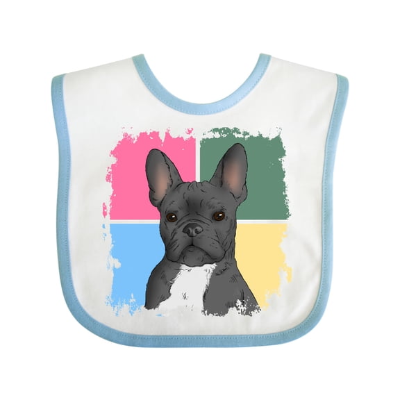 Inktastic Blue French Bull Dog Boys or Girls Baby Bib