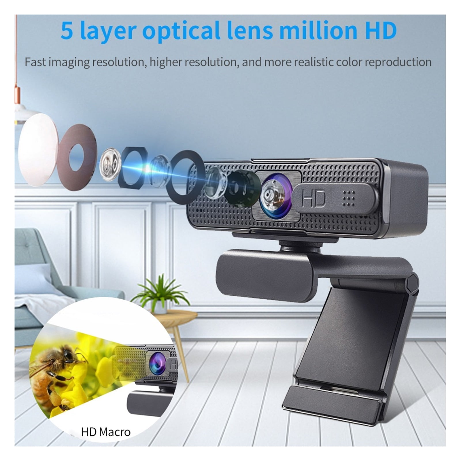 HD USB Webcam 1080p Autofocus Web Camera With Microphone AF Autofocus Camera For Computer Live Online Teaching ,HD Video