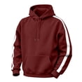 thumbnail image 3 of qafoshin Mens Hoodies Trendy Patchwork Hooded Sweatshirts Fall Winter Long Sleeve Shirts Casual Loose Pullover Tops with Pocket, 3 of 6