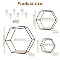 thumbnail image 6 of 3Pcs Hexagon Floating Shelves for Living Room Bedroom Anti Rust Wall Mounted Storage Shelves Decorative Wall Display Shelves for Displaying Photo Frame Doll, 6 of 10