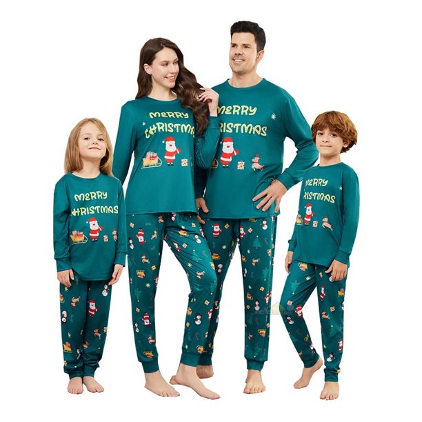 Conjuntos de pijamas familiares a juego para Navidad 2025, camisetas, pantalones y pantalones para adultos y niños, ropa de dormir de 2 piezas con apariencia familiar, pijamas, ropa para perros