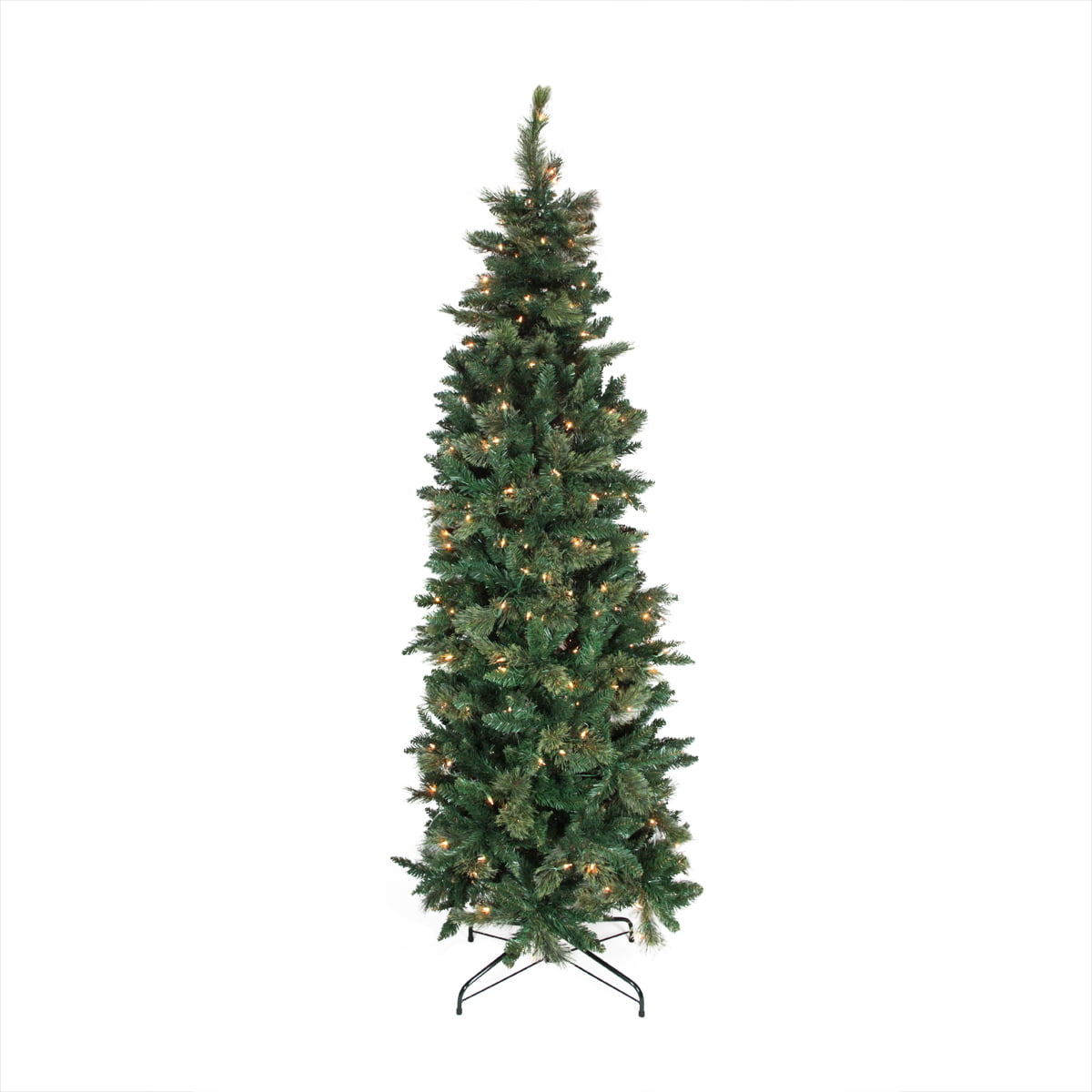 Northlight 7' Prelit Artificial Christmas Tree Pencil Cashmere Mixed ...