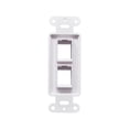 thumbnail image 2 of 50pcs Decorator Style Keystone Jack 2 Port Modular Wall Insert Cover Plate White, 2 of 4