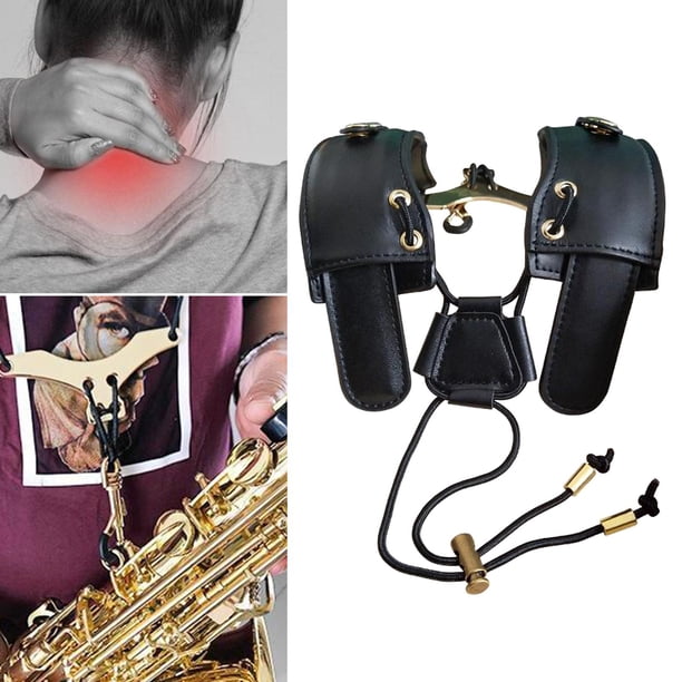 Arnés de saxofón Hugo Correa de cuello Universal hombro ancho cuero para Alto Tenor Soprano baritón