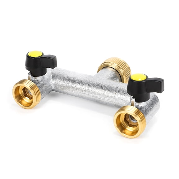 Heavy Duty Solid Brass 2 Way Garden Hose Splitter Nozzle Connector 2 Way Hose