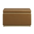 thumbnail image 5 of Linon Elta Rectangle Storage Ottoman, Caramel Faux Leather, 5 of 12