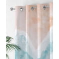 thumbnail image 2 of Ocean Wave Thermal Insulated Blackout Curtains for Bedroom 54 Length Teal Gradient Beach Boho Room Darkening Curtain 1 Panel Grommet Window Curtain Drape for Living Room Nursery Room, 2 of 7