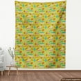 thumbnail image 4 of Colorful Fabric by the Yard, Falling Leaves of the Autumn Season Theme Foliage on Green Background, Decorative Upholstery Fabric for Chairs & Home Accents, Multicolor by Ambesonne, 4 of 5