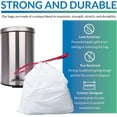 thumbnail image 2 of 6-10 Gallon Trash Bags Drawstring | 500 Count Bulk | 22"x23" | 6, 8, 10 Gallon Drawstring Garbage Bags | White Trash Can Liners | Small - Medium, 2 of 7