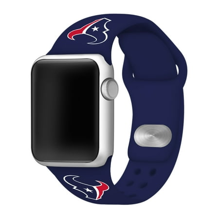 Game Time Houston Texans Silicone Sport Band Compatible with Apple Watch - 42/44mm Navy