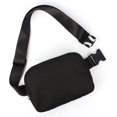 thumbnail image 2 of Riñonera deportiva para mujer, riñonera cruzada con correa ajustable, riñonera de moda para exteriores/entrenamiento/informal, negro, 1 ud., 2 of 5