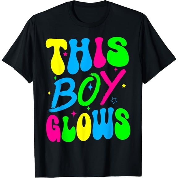 This Boy Glows Cute Boys Party Team Kids Boys Girls T-Shirt