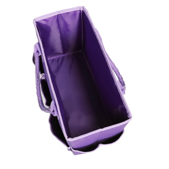 Oxford Cloth Teacher Tote Bag Portable Purple with Handles Craft Multi-pocket Art Tote Bag Craft Storage Tote Bag for School Outdoor Students