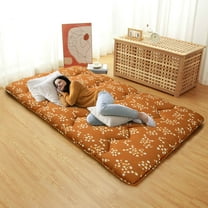Japanese Futon Mattress, Twin/Full Size Futon Floor Mattress Japanese Style Floral Pattern Mattress for Floor, Tatami Mat, Sleeping Mattress Pad for Camping Travel, Bouquet