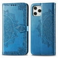 thumbnail image 4 of Dteck For Apple iPhone 12 Pro Max 6.7" [Flower Embossed] PU Leather Wallet Flip Folio Protective Case Cover with Card Holder and Stand, Blue, 4 of 4