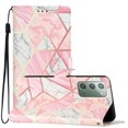 thumbnail image 6 of Nalacover Wallet Case for Samsung Galaxy Note 20 with Painting Pattern PU Leather Magnetic Kickstand Flip Folio Cover, Card Slots Holder Soft Silicone Shockproof Protective Case, Pink Marble, 6 of 8