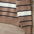 thumbnail image 4 of NAISIBABY Boys Cardigan Sweater, Long Sleeve Turtleneck Full Zipper Fashion Striped Knit Outwear Coffee 7T, 4 of 9
