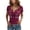 Red, variant on Womens Summer Short Sleeve Tops 1986 Print Button Down Fashion Y2K Tees Casual Henley Neck Basic Oversized T Shirts Spring 2026
