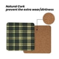 thumbnail image 4 of Multi-Shape Mdf Cork Coaster 4 Pieces Of Anti-Slip, Anti-Wear And Anti-Fouling 3.9in Easy To Clean And Stable Structure Springgreen Buffalo Plaid Check Tartan Scotland_41650_4 Square, 4 of 7