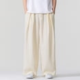 thumbnail image 4 of Lmueinov Mens Cotton Linen Pants Casual Business Pants with Pockets Lightweight Wide Leg Dress Trousers for Men 2026 Vacation Summer Fall Outfits, 4 of 5