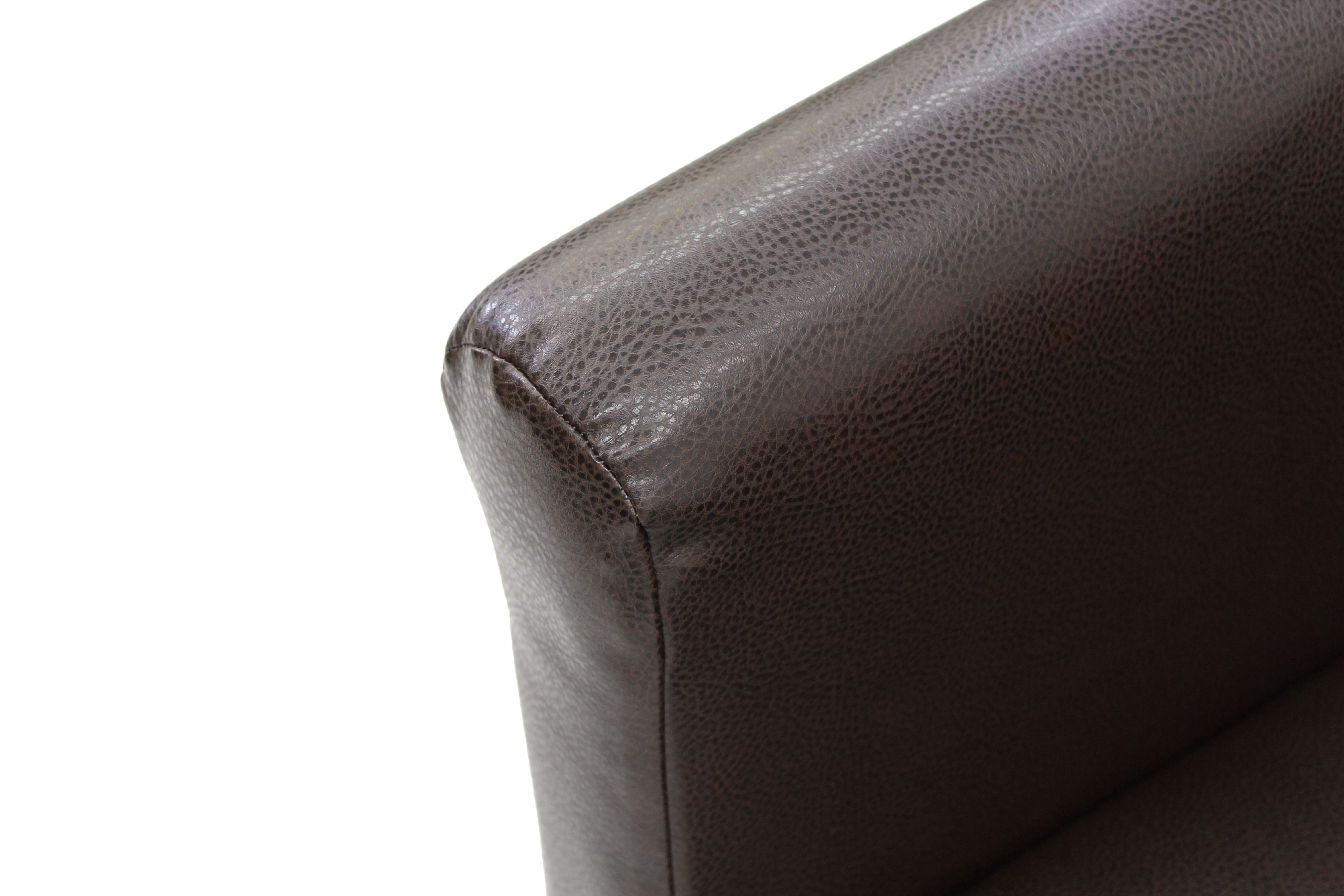 Mainstays Faux Leather Bucket Accent Chair, Brown