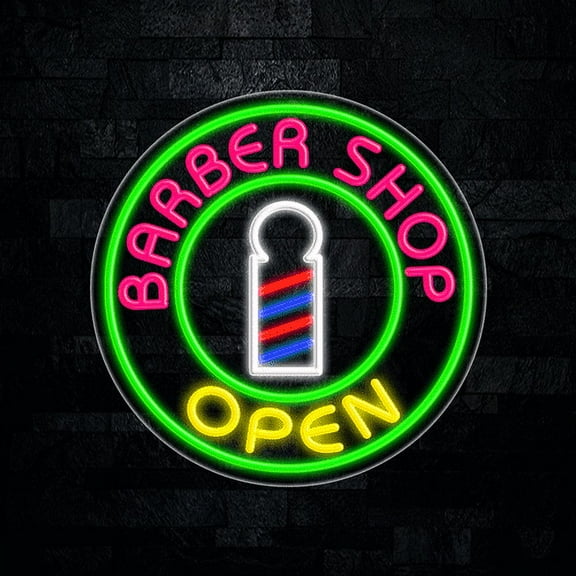 Barber Shop LED Neon Sign 26"L x 26"H #31805