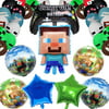 Minecraft Party Supplies Balloons, 20 Pcs Pixel Birthday Decorations Include Foil Balloons, Latex Balloons, Game Foil Balloons Theme Party Supplies Birthday Decorations for Kids