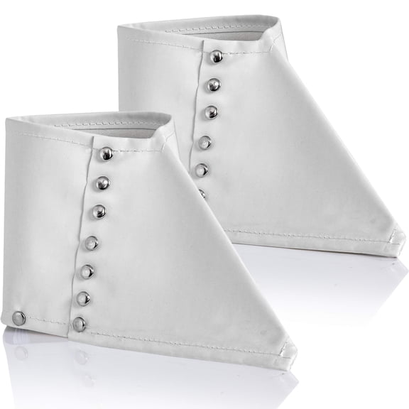 Skeleteen Costume White Gangster Spats - Roaring 20s Steampunk Dress Up Faux Leather Costume Shoe Cover White Spats with Silver Studs for Adults and Kids