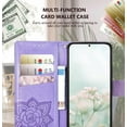 thumbnail image 3 of Designed for Samsung Galaxy S23 FE Case Wallet,Women Butterfly Embossed PU Leather Flip Folio Cover Card Holder Slots Stand with Wrist Strap Phone Case Wallet for Galaxy S23 FE 5G (Lavender), 3 of 13