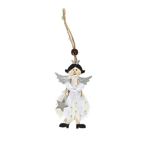 

Veki Pendant Creative Christmas Angel Plush Cute Tree Decoration 2022 Girl Decoration Hangs Crystals Decorations