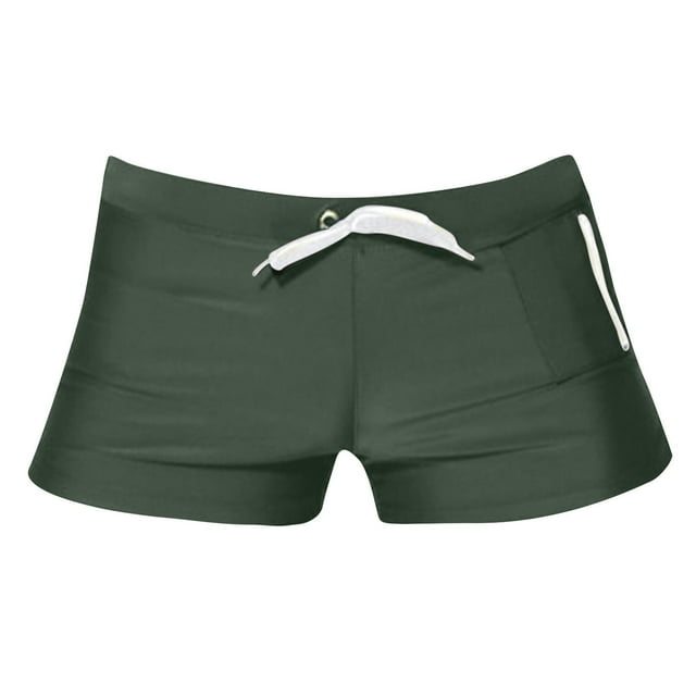 Men's Swimwear Trunk with Mesh Backing and Lace-Up Breathable Design for Enhanced Comfort and Support