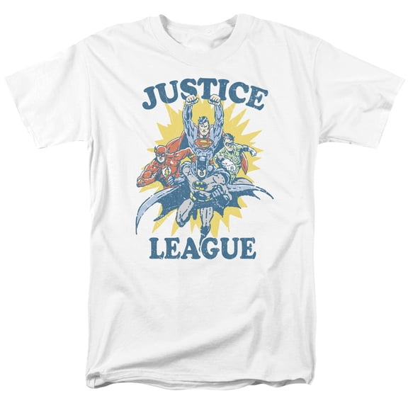 JLA Justice League Lets Do ThiS/S S Adult 18/1 T-Shirt White