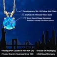 thumbnail image 2 of Gem Stone King 14K Yellow Gold Simulated Blue Opal Pendant Necklace for Women | 0.30 Cttw | Gemstone October Birthstone | Round Cabochon 6MM | With 18 inch Chain, 2 of 6