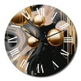 thumbnail image 2 of Designart "Mystic Gold & Noir Fusion I" Abstract Shapes Oversized Wall Clock, 2 of 5