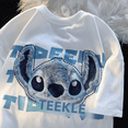thumbnail image 2 of Camiseta de algodón de manga corta holgada y bordada para mujer de Shidai, top moderno para parejas, recién llegado de verano, diseño de nicho, 2 of 4